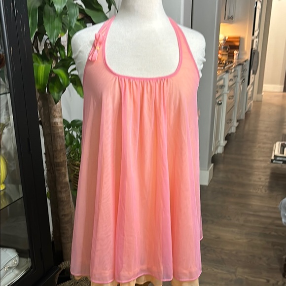 ✨ Betsey Johnson Pink Sheer Nightgown – Size S ✨ - Picture 1 of 9